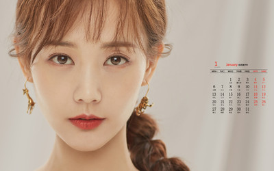 2020年1月李一桐气质写真日历壁纸 以光影定格温柔，开启新年时光